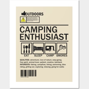 Camping Enthusiast Posters and Art